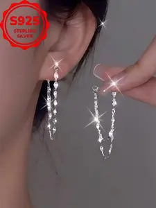 Women's Elegant Chain Design Dangle Earrings, High Quality Earrings, Fashion Jewelry for Party, Daily Clothing Decor, Trendy All-match & Exquisite Jewelry for Gift