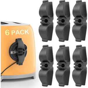 Cord Organizer for Kitchen Appliances-6 Pack, Appliance Cord Organizer stick on, Small Kitchen Appliances Cord keeper, Adhesive Cord Holder, Cord Winder for  Cooker, Stand Mixer...