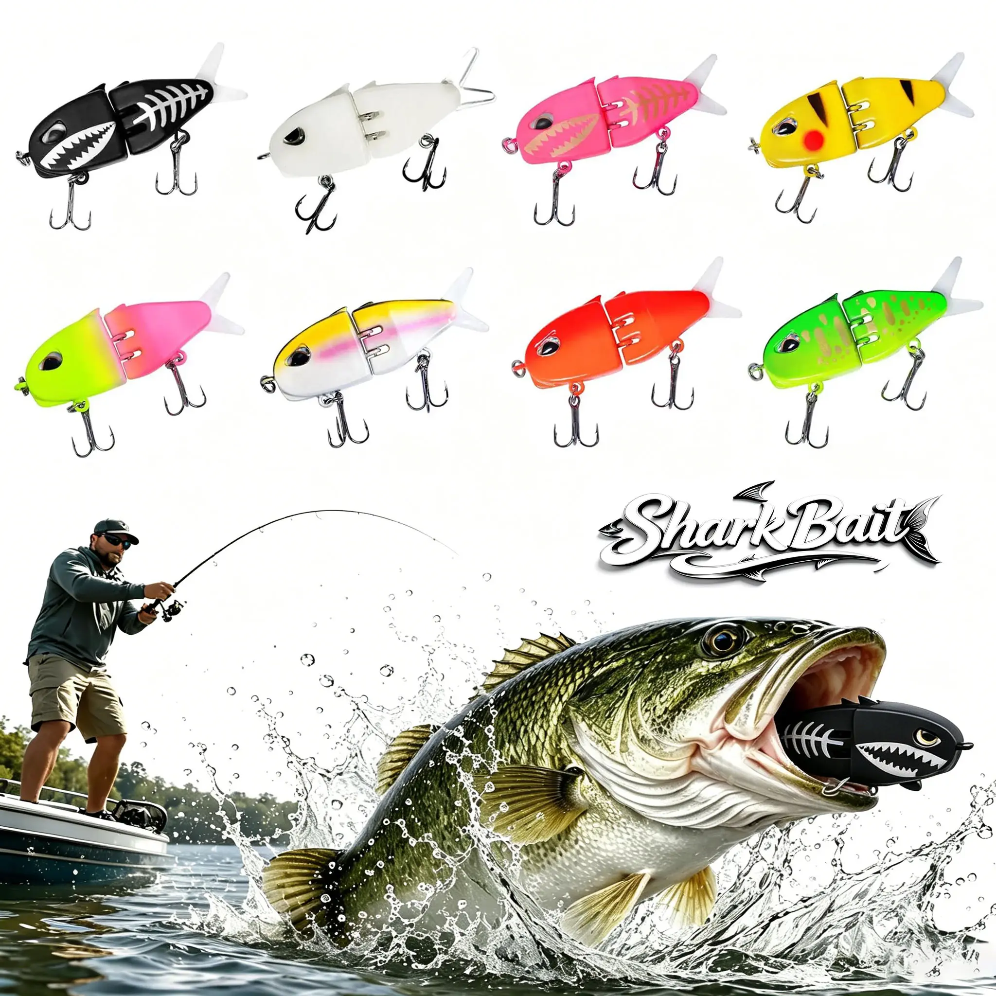 1/2/4/8Pcs Mini Glide Bait Slow Sinking Fishing Lure with 3D Eyes Topwater Soft Tail Realistic Swimbait for Freshwater Saltwater Bass Pike Trout