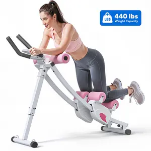 MERACH Dual Track Adjustable Ab Trainer Machine with LCD Monitor, Core & Waist Shaper at Home Gym for Women, Foldable Exercise Machine for abs, Arm, Leg, Buttocks Shaper, Workout Equipment