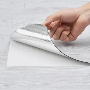 VEVOR Self Adhesive Vinyl Floor Tiles 390x 23.6 inch, 1.5mm Thick Peel Stick, Light Gray Wood Grain DIY Flooring for Kitchen, Dining Room, Bedrooms Bathrooms, Easy for Home Decor