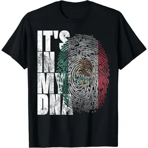 100% Cotton Golf Gift T-Shirt For Men and Women [100% Cotton] It's In My DNA Mexican Shirt Proud Hispanic Gift Mexico Flag T-Shirt