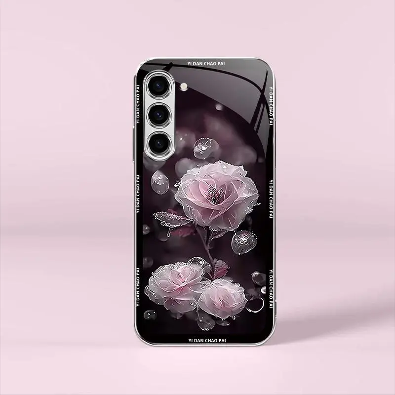 Night Dew Flower for【Galaxy S23+】Elegant Electroplating Glass Case--975