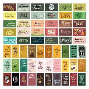 Motivational Card, 60pcs/set Inspirational and Kindness Mini Note Card, Positive Message Card, Gratitude Encouragement Card Set with 60 Unique Motivational Quotes