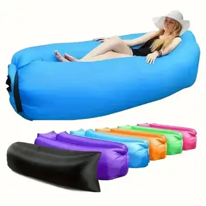 1pc Heavy-Duty Inflatable Lounge Chair Air Sofa - Portable Outdoor Camping Chair with Carry Bag, Quick-Inflate Valve, Lightweight & Sturdy for Beach, Music Festivals, Backyard, Travel - Indoor/Outdoor Use - Single Person Capacity, Backyard Lounging, Compa