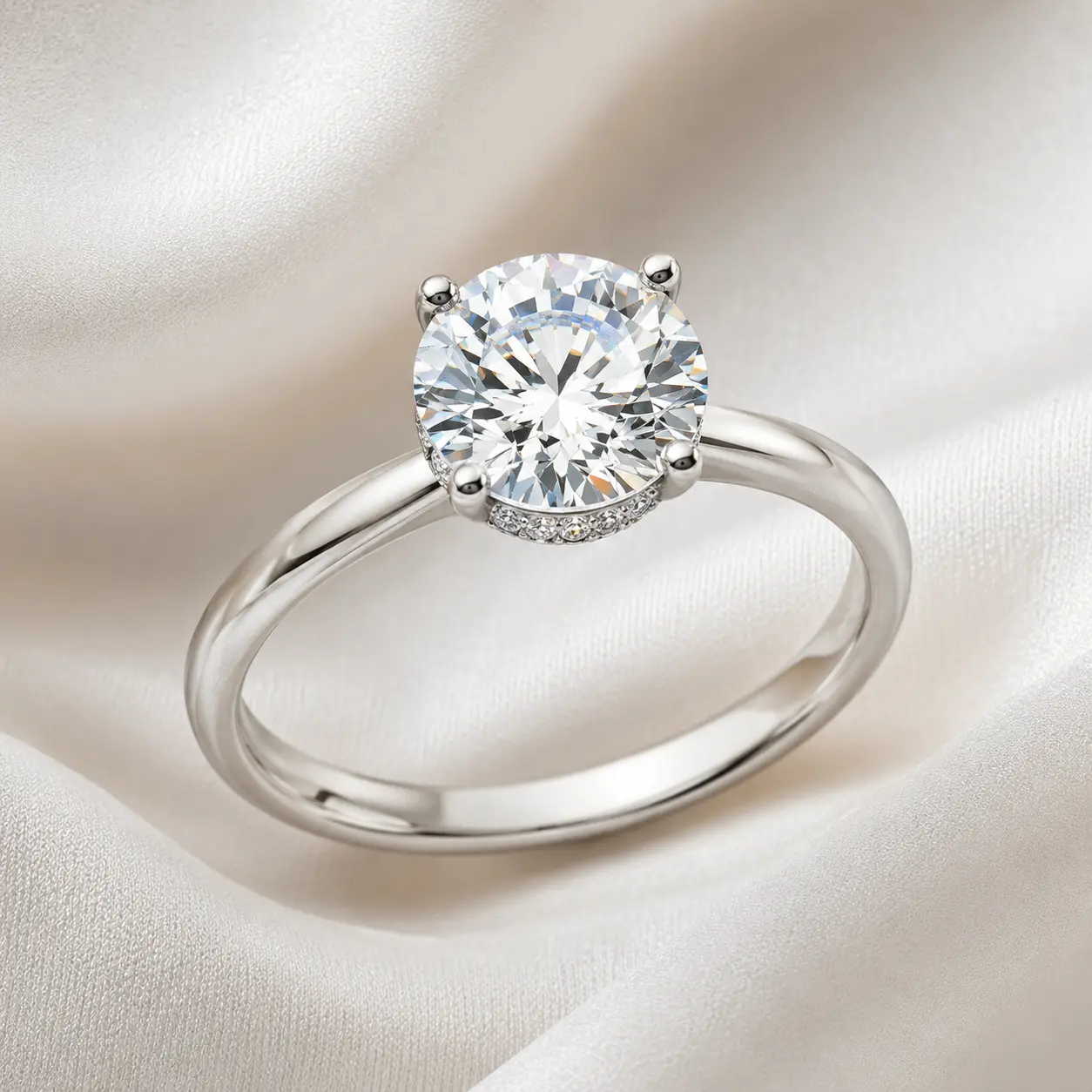 Hidden Halo Round Brilliant Engagement Ring