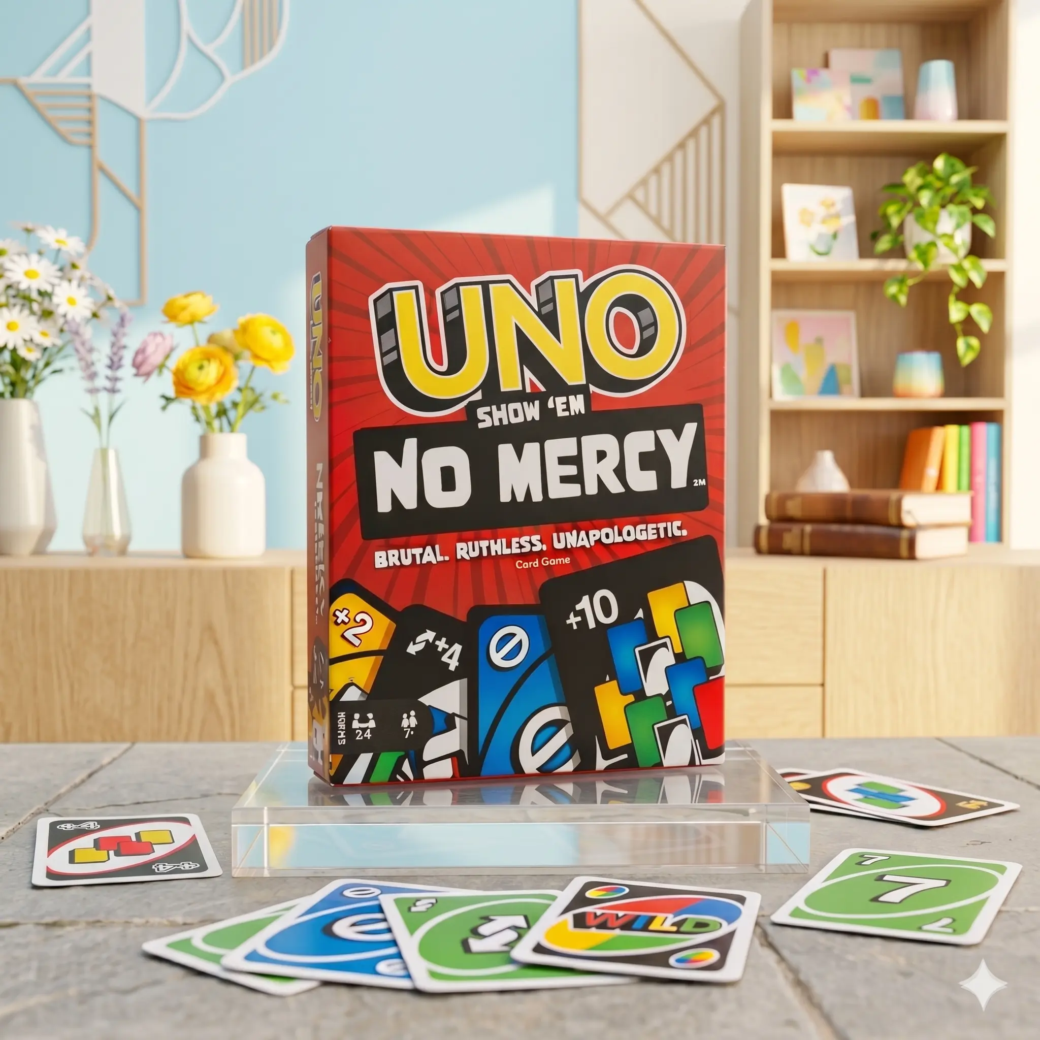 UNO No Mercy Upgraded Card Game | 168-Card Challenging Strategic Board Game for 2-10 Players