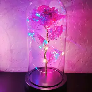 Pink galaxy rose glass dome was 15.00 now only $10.89 sale Box Decor Decorative Centerpiece Flowers Decoration