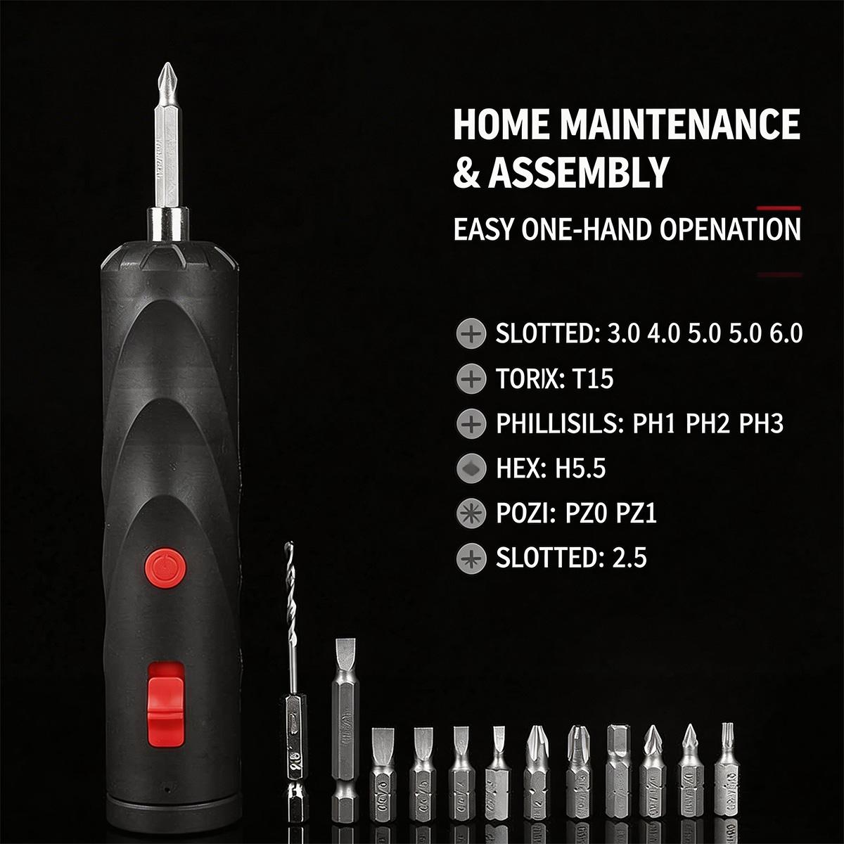 Wireless Electric Screwdriver, Hybrid Manual & Electric Modes, Ultra-Fast Operation with Type-C Charging, Precision Bits & Ergonomic Lightweight Design