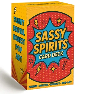 78 Card Deck, 13x8cm Sassy Spirits Tarot Card Deck, Humorous Divination Cards, Includes Funny Honest Trendy Art Comic Style, No Instructions Needed Card Games