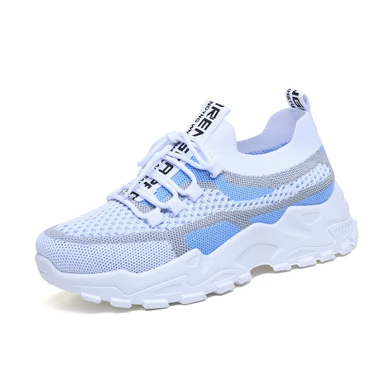 Women's Casual Sporty Sneakers, Striped Knit Mesh Lace-Ups with a Chunky Rugged Sole for Walking and Everyday Wear, Runner Chunky Sneaker, Sneakers For Women