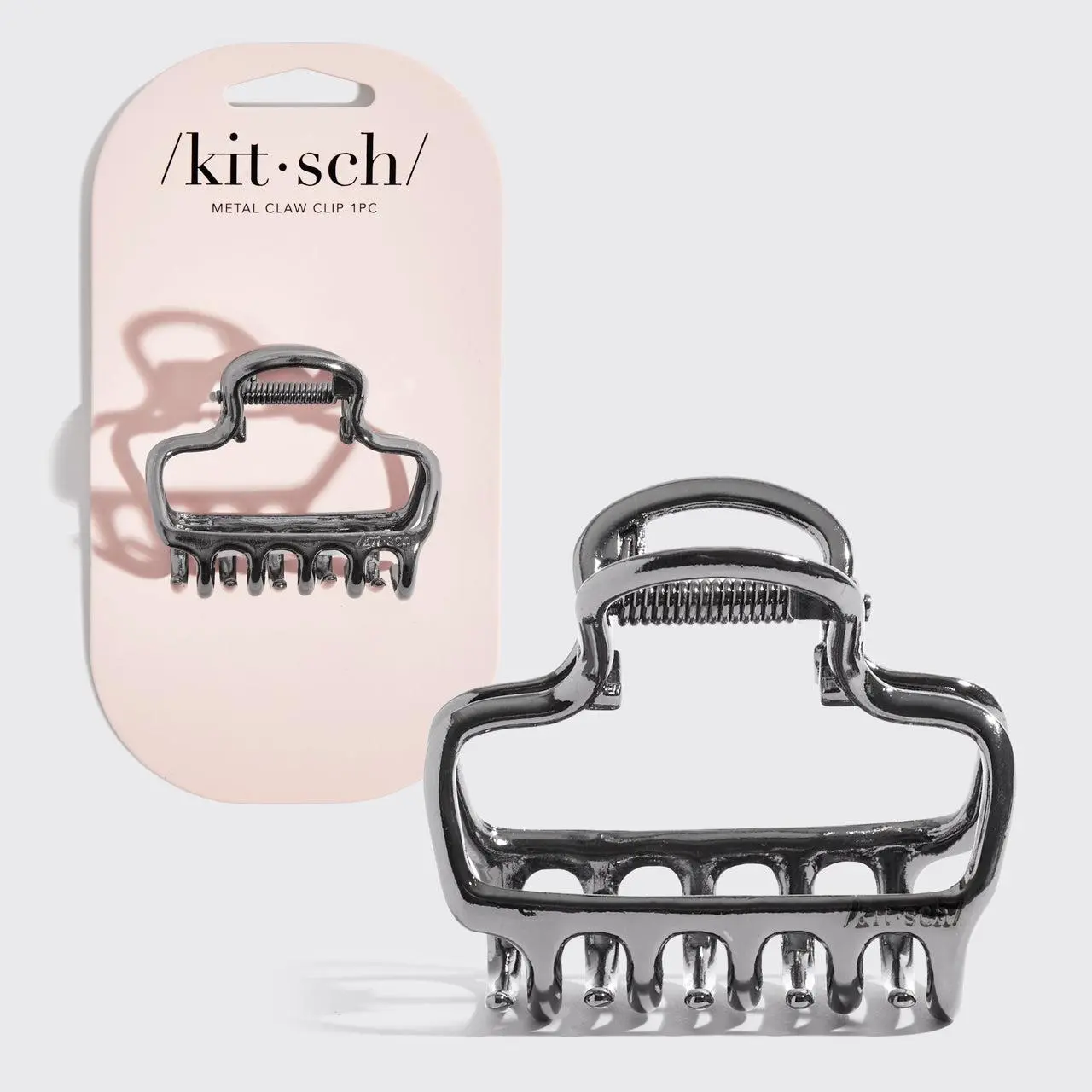 Metal Medium Open Shape Cloud Claw Clip - Hematite