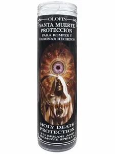 Cocktail Candle Holy Death Protecion / Preprada Veladora Santa Muerte Proteccion Aroma Decor