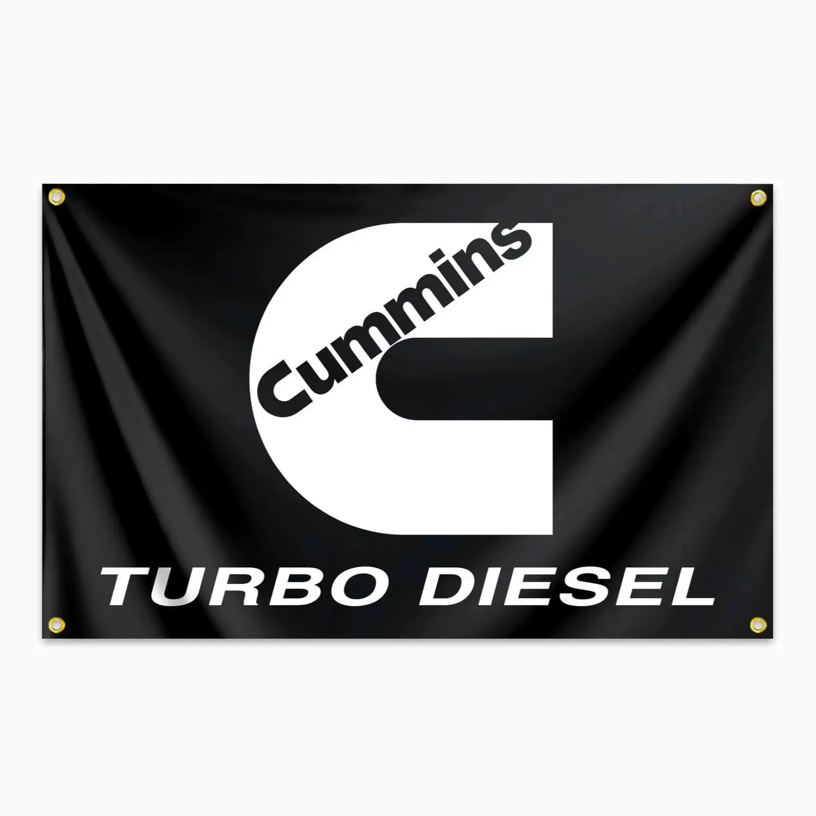Cummins Turbo Diesel Flag, 3x5 Feet, Durable Polyester, Indoor Outdoor Use, Easy Hanging, Four Copper Holes, Perfect for Living Room, Bedroom, Dorm, Outdoor Space