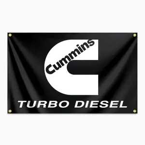 Cummins Turbo Diesel Flag, 3x5 Feet, Durable Polyester, Indoor Outdoor Use, Easy Hanging, Four Copper Holes, Perfect for Living Room, Bedroom, Dorm, Outdoor Space