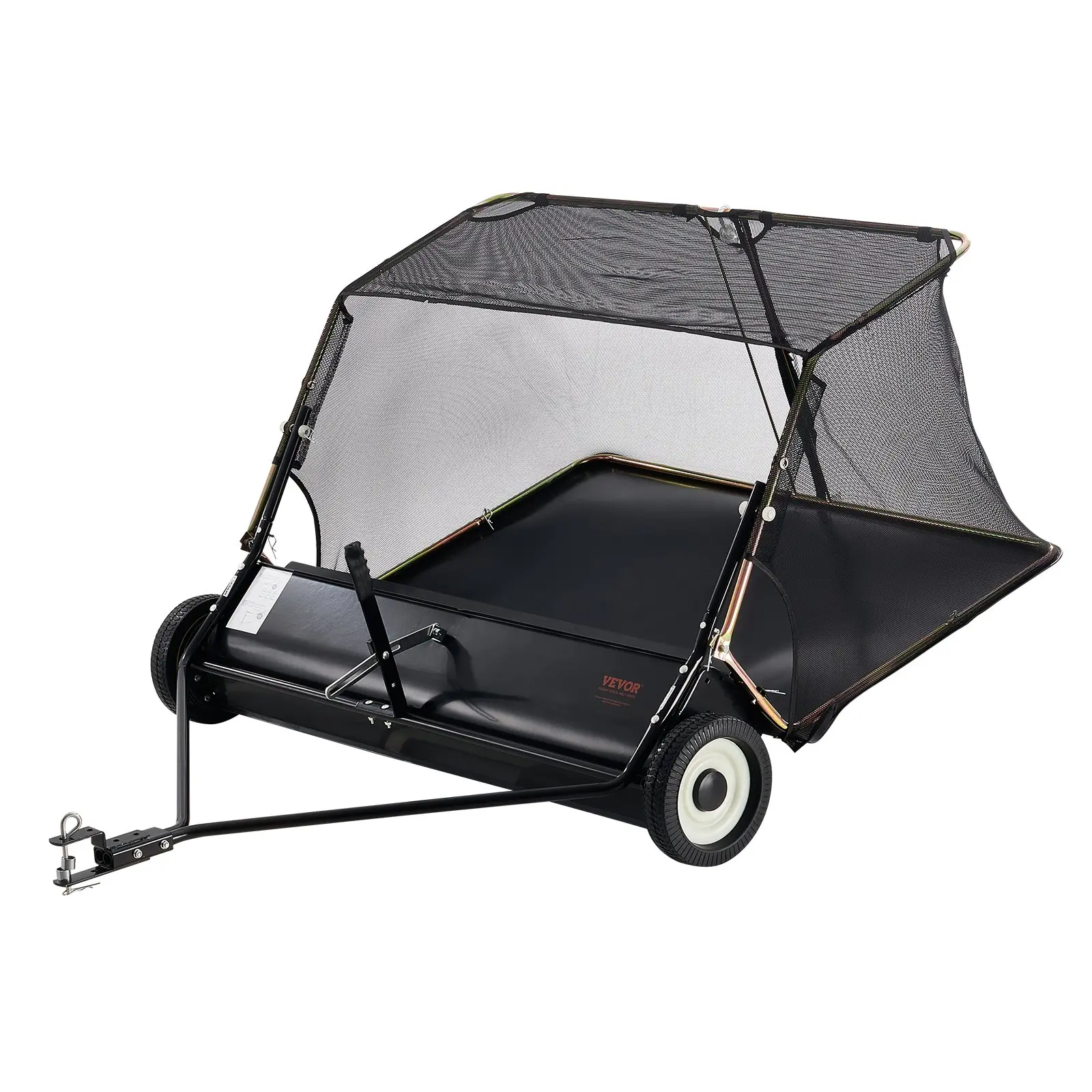 【DealsForYouDays】VEVOR Lawn Sweeper Tow Behind Max. 52 Inch 26 cu.ft. Large Pull Behind Grass SweeperHeavy Duty Leaf & Grass Collector with Dumping Rope DesignAdjustable Sweeping Height for Picking Up Debris & Grass