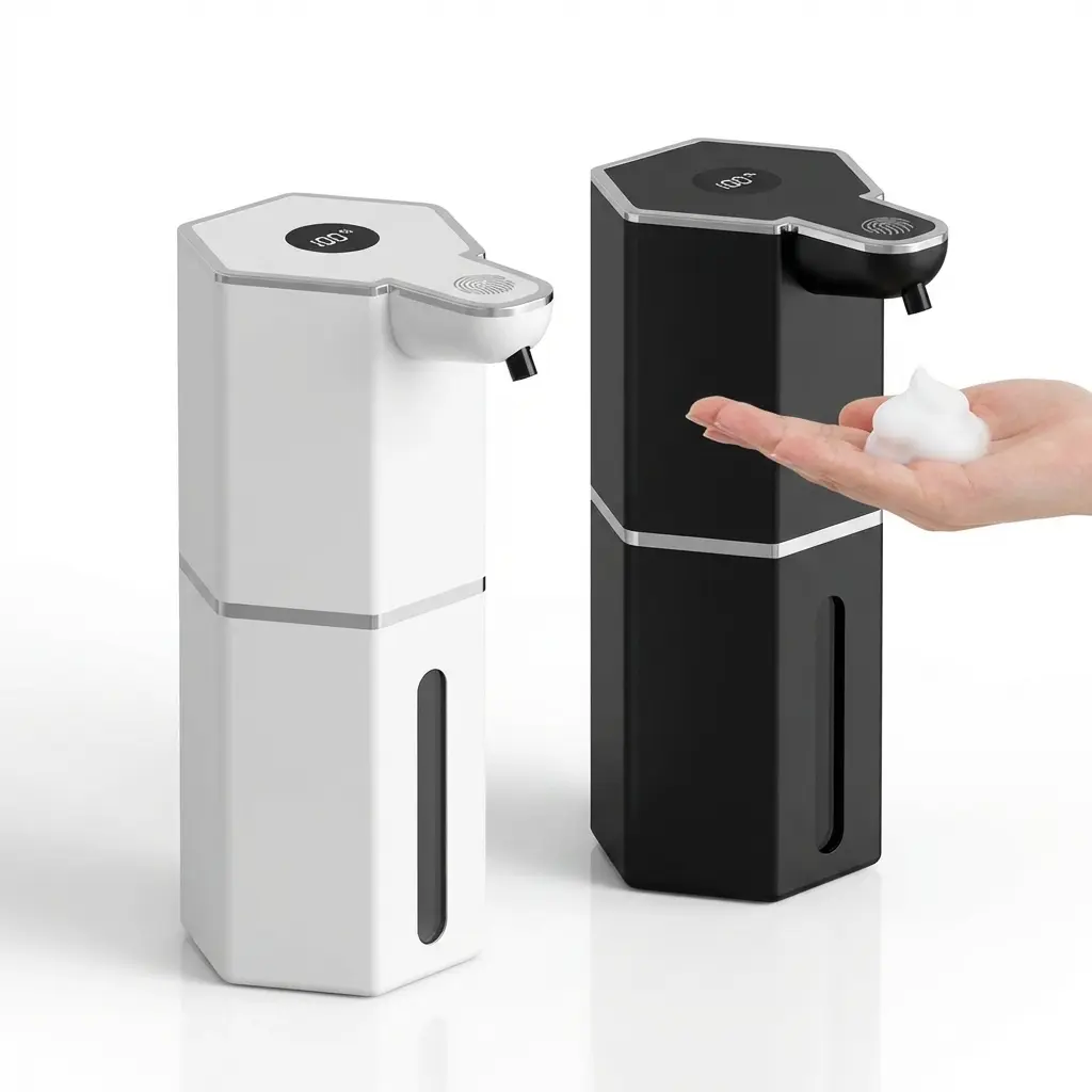 12 oz Touchless Soap Dispenser – USB Rechargeable Automatic Foaming Soap Dispenser with 4 Adjustable Foam Levels, Waterproof Sensor Design, Wall-Mounted Hand Soap Dispenser for Bathroom, Kitchen, Restroom, and Home Essentials
