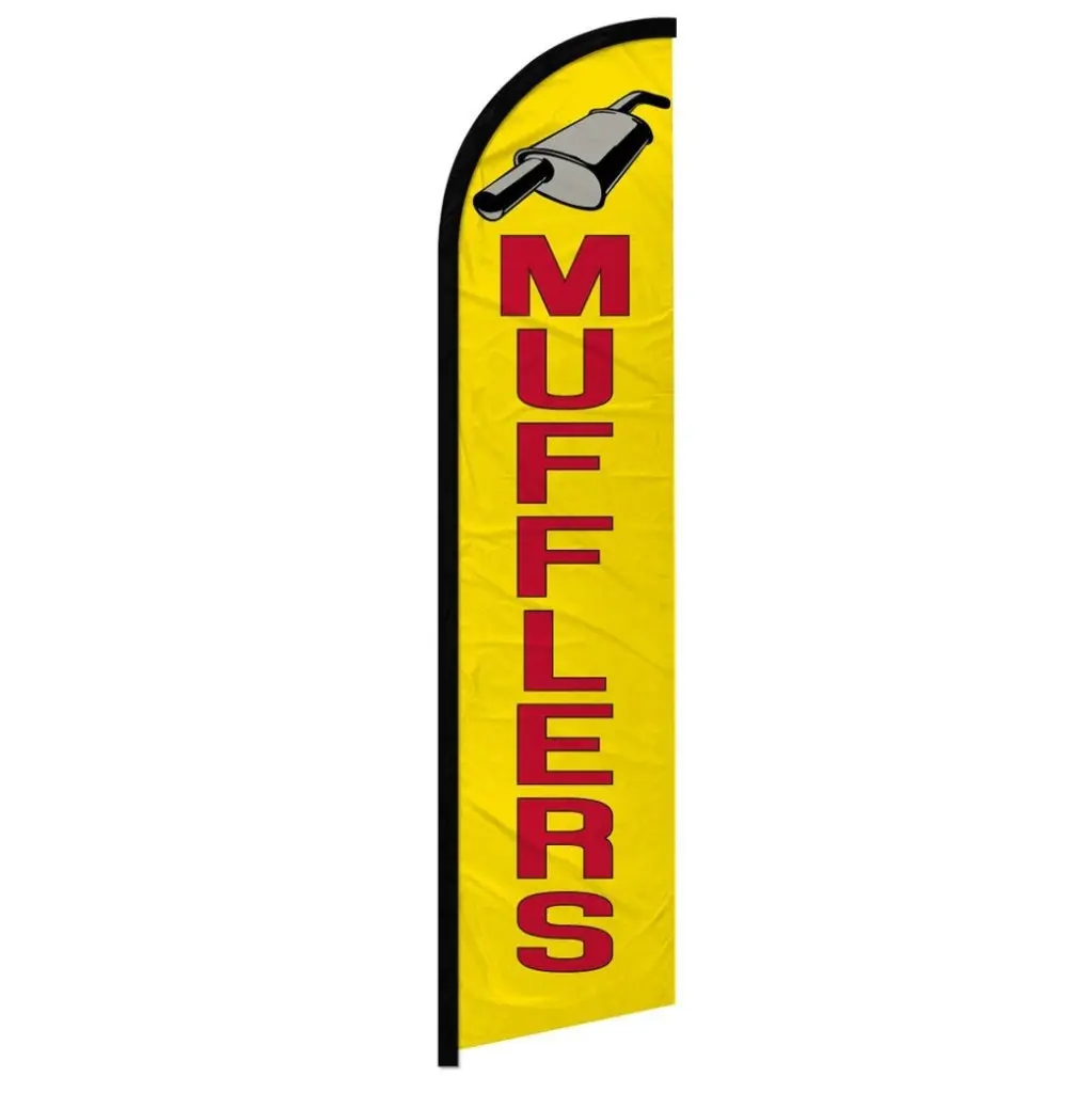 Outdoor Windproof Vertical Banner Flag, 11.5x2.5 ft Polyester Knit with Curved Sleeve & Muffler Letters for Home, Festive Decor