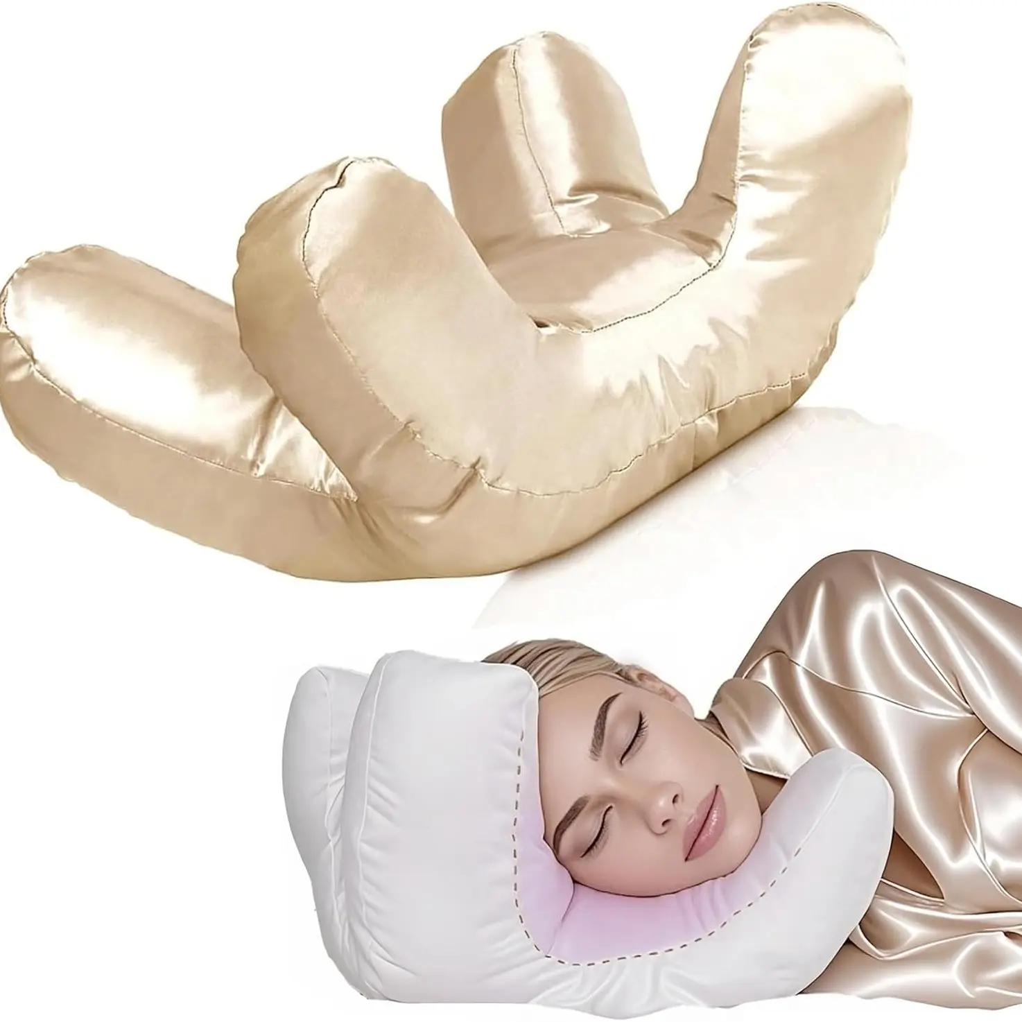 Face massage pillow, soft Cozy face pillow, high-quality beauty pillow, ultimate sleeping comfort, washable silk pillowcase, plush and silky polyester filling, meet all sleeping needs
