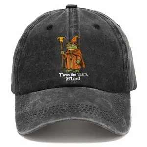 Funny Medieval Frog Washed Baseball Cap | Vintage Aesthetic FrOg Print Dad Hat | Unisex Retro Adjustable Cotton Sun Hat | Unique Gift for Men & Women