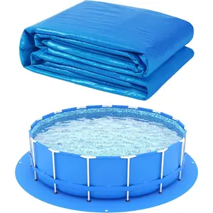 18 x 18 Ft Round Heavy Duty Swimming Pool Ground Cloth Tarpaulin Tarp Protector Mat Pad Prevents Punctures for Above Ground Swimming Pools