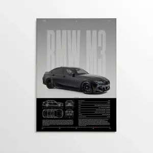 1PC BMW M3 Competition G80 Car Poster _ Premium BMW Wall Art,Wall Art Decor for Home Living Room Bedroom Office, Wall Art Decoration