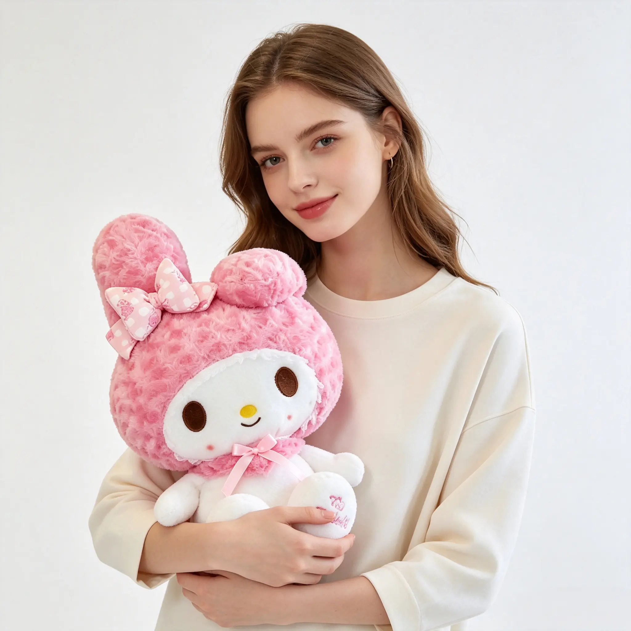 Sanrio My Melody 17.72 Inch Plush Doll Soft Cuddly Large Stuffed Toy Kawaii Bedroom Decor Gift for Girls & Teens