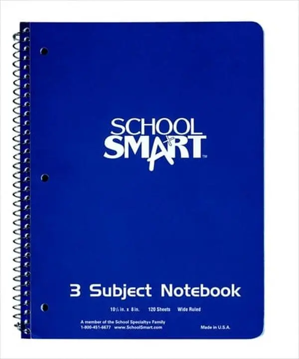 School Smart 085269 Spiralbound Notebook - 10.5x8 In. Sulphite Paper, 3-Hole Punched, Non-Perforated, 120 Sheets (240 Pages), Plain Surface, Easier on the Eyes