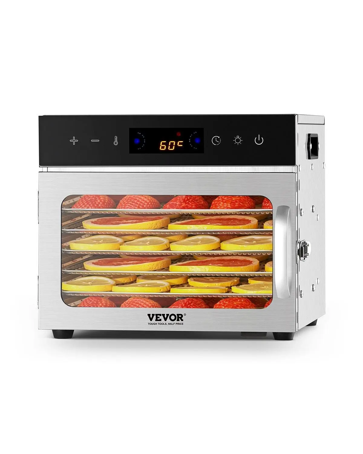 【Summerfinds】VEVOR Food Dehydrator Machine,  8 Stainless Steel Trays, 400W Electric Food Dryer with Adjustable Temperature & 24-Hour Timer, Freeze Dryer for Jerky, Meat, Fruit, Vegetables, Herbs, Dog Treats