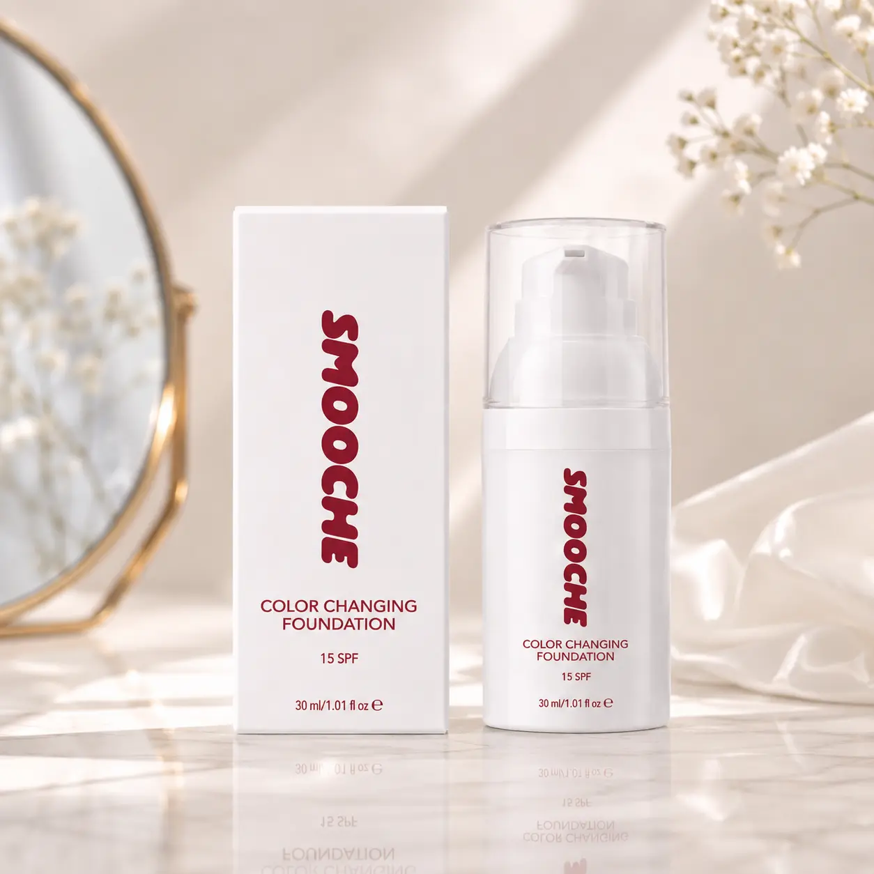 Color Changing Long-Wear Foundation Makeup - SPF50 Sun Protection, Adaptive Tone Matching, All-Day Coverage, Buildable Natural Look, Even Skin Tone, Flawless Base, Suitable for All Skin Types, Spf50 Shield, Long-Lasting, Water Base, Buildable Makeup Cover