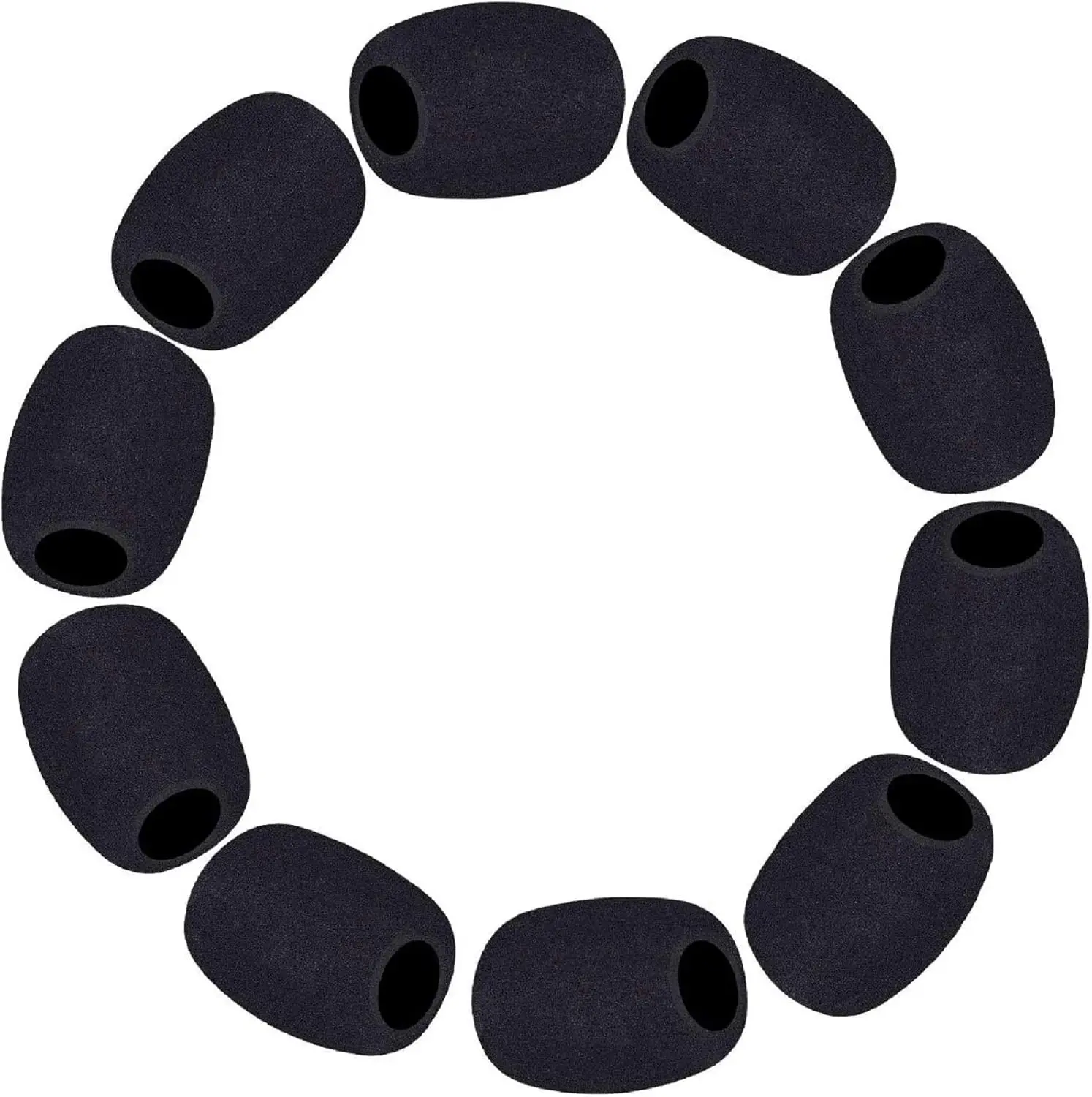 10 Pack Lapel Microphone Windscreen, Headset Windscreen, Mic Foam Covers Lavalier Microphone Windscreen for Variety of Headset Microphone, Tough Sponge Material, Noise Reduction, Black