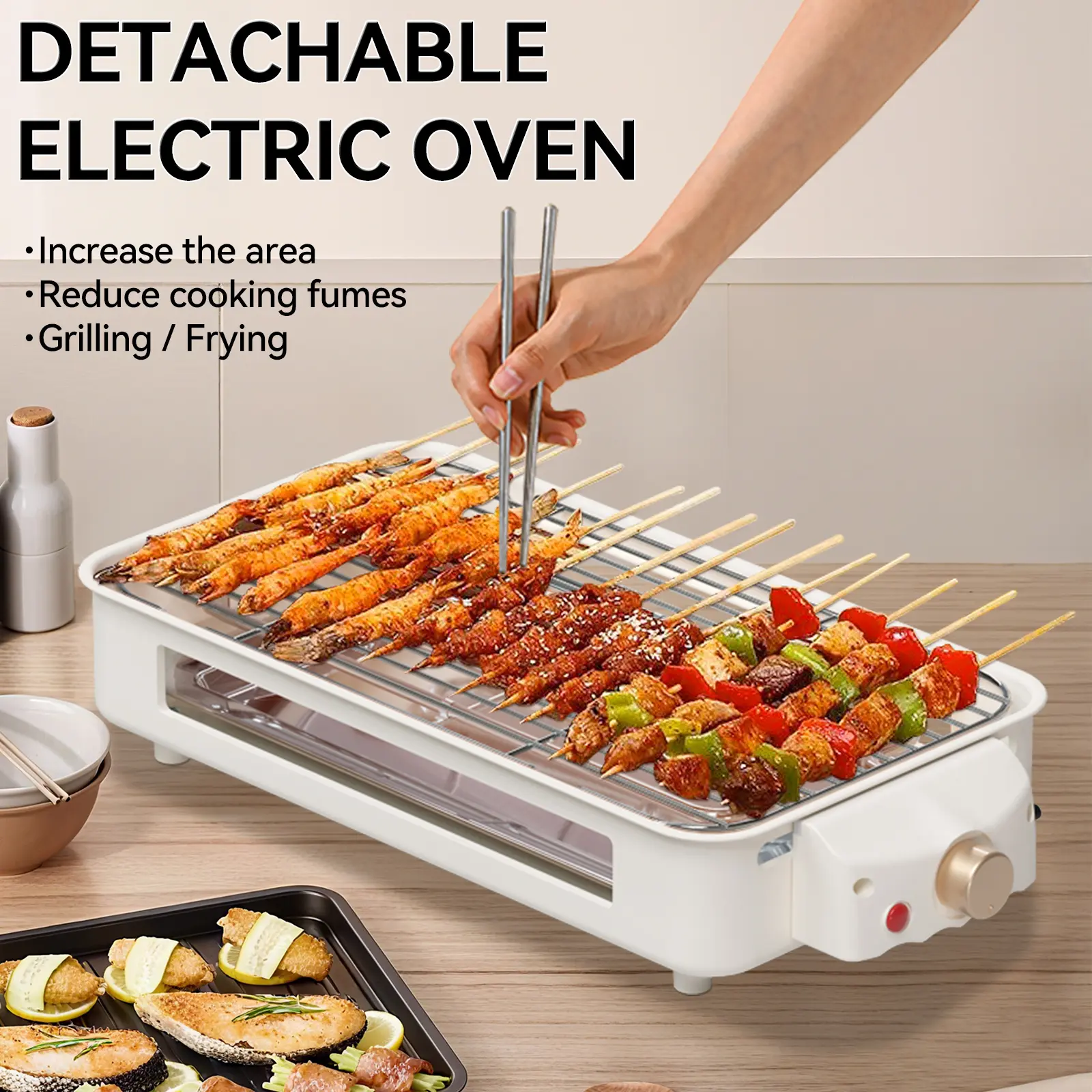 TANLOOK 1500W Power Electric Korean BBQ Grill - Indoor Smokeless Cook Nonstick Grill, Tabletop Bbq Griddle with Removable Plate Lift, Temp Control, Compact Form for Versatile Grilling, All Purpose Grilling