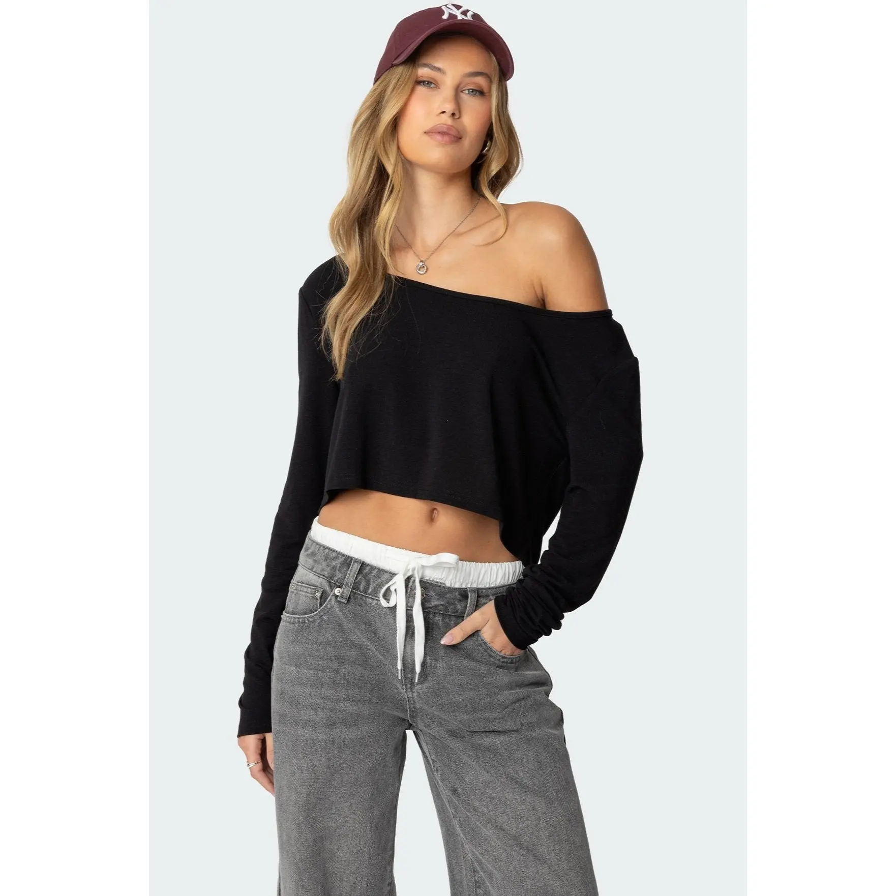 H&M Draped cold-shoulder top - TikTok Shop