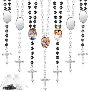 Rosary with Memorial Photo Personalized Memorial Rosary Necklace with Custom Photo for Meaningful Remembrance