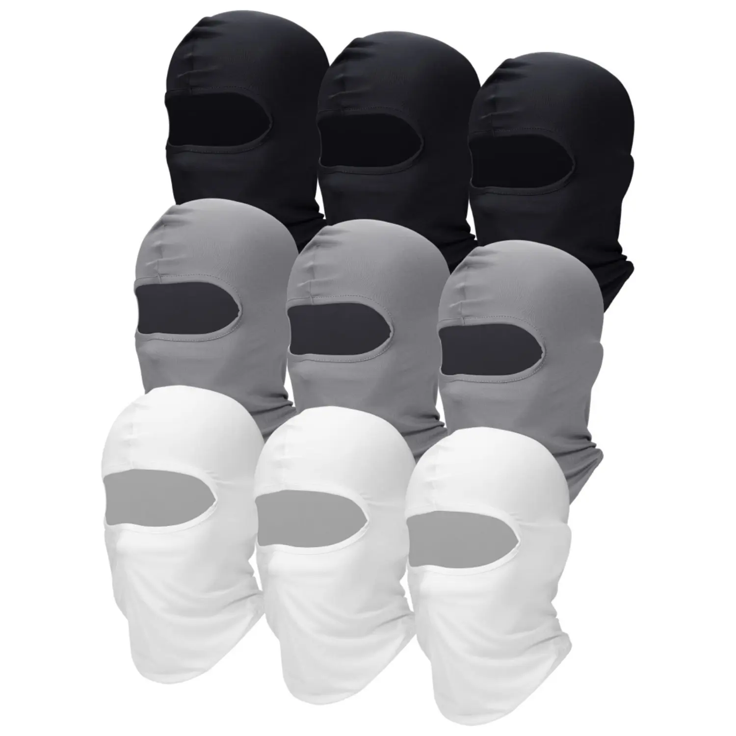 Men’s & Women’s 9-Piece Moveable Full Face Balaclava, Breathable Sun Protection Mask, Helmet Liner for Cycling & Outdoor Kitchen Specialty Protective Gear, Polyester, Motorcycle Helmet Liner