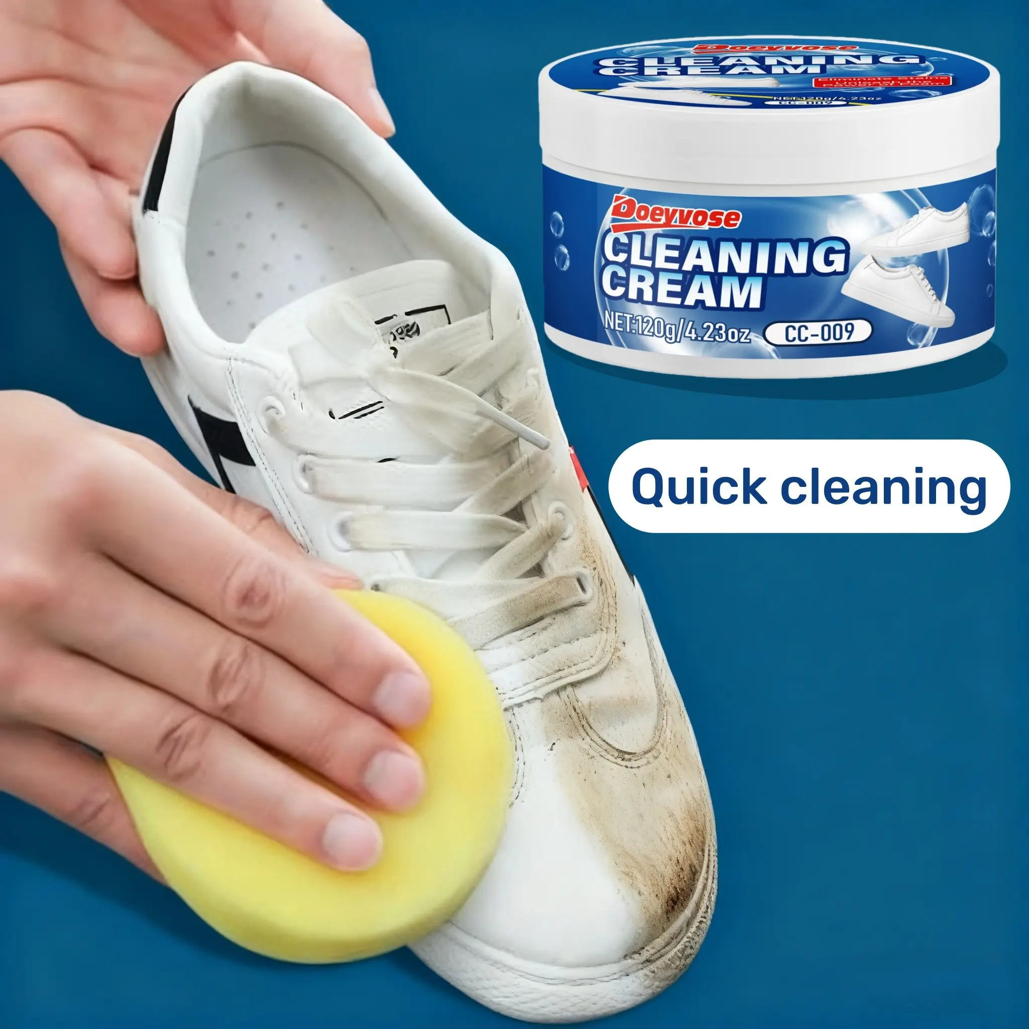 Shoe Cleaner Paste, Whitening & Stain Removal, Oxidation Remover, No Rinse Formula, Essential Cleaning Agent