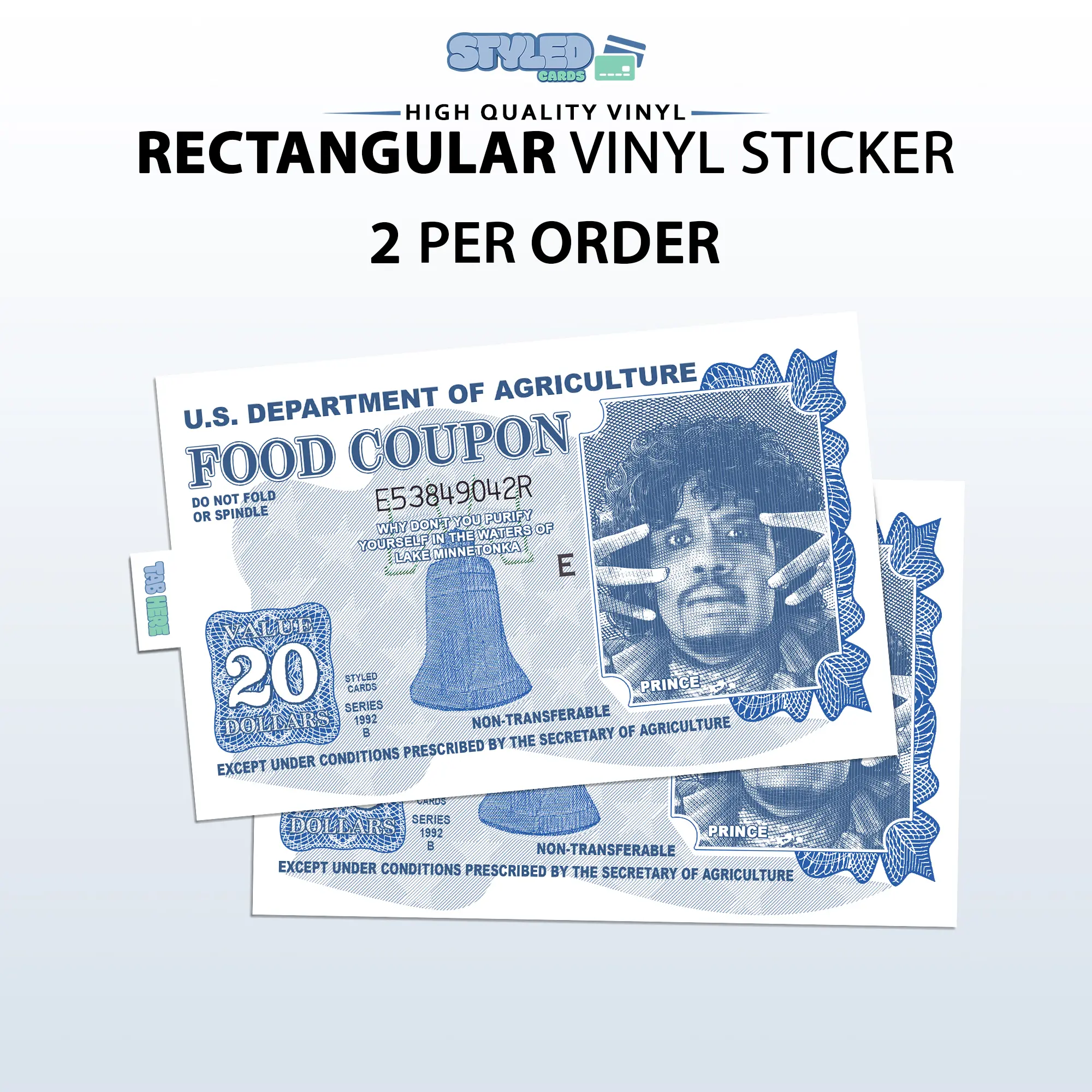 funny  prince food coupon rectangular vinyl sticker