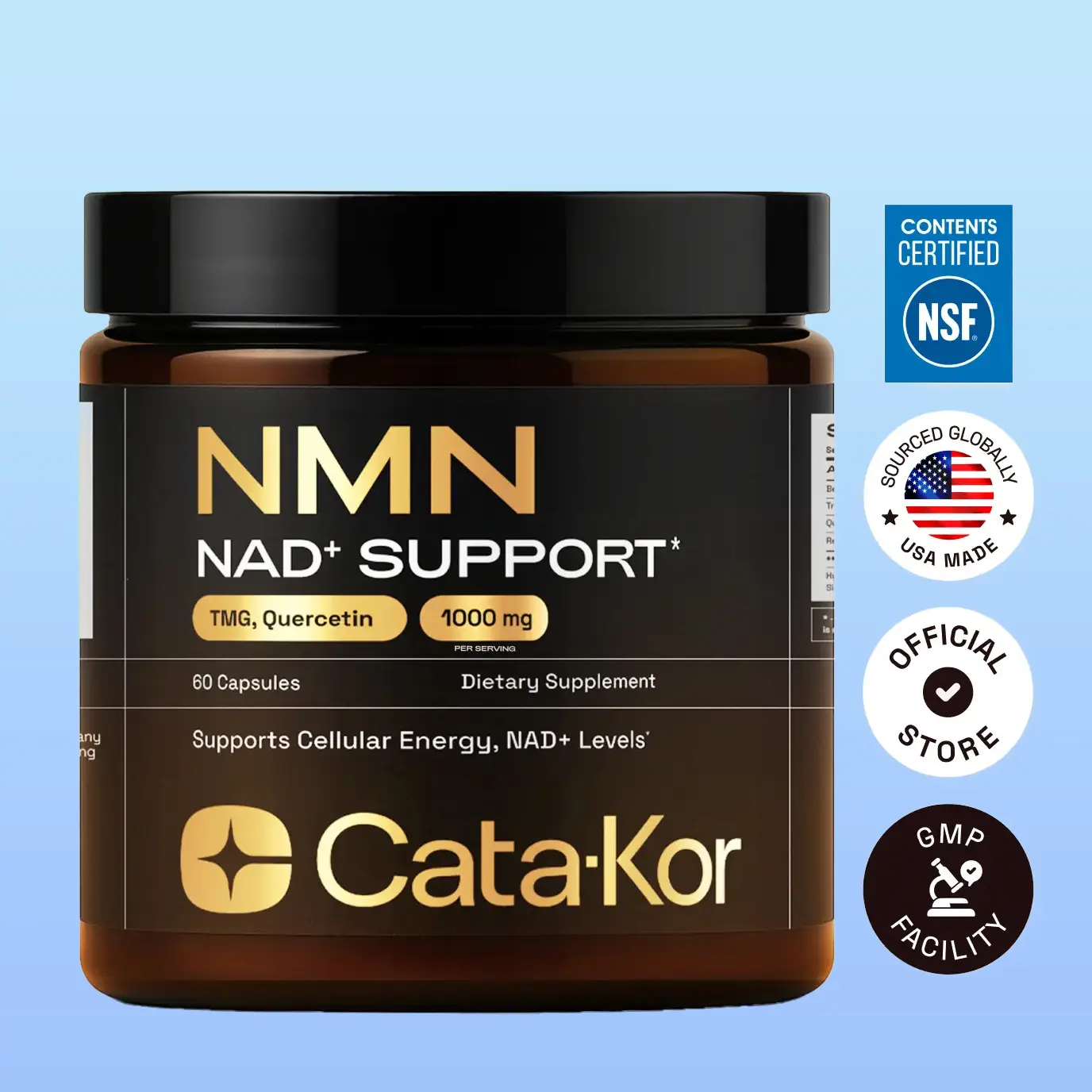 NMN Dietary Supplement - 1000 mg Complex with Quercetin, TMG, Resveratrol - Supports Cellular Energy & NAD+ Levels - Vitamin Healthcare Supplement