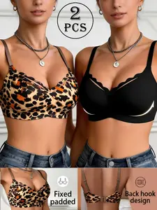 2-Pack Jelly Gel Lift Bra Set, Seamless No-Wire Push-Up Elegant Chic Lingerie, Backless Max Support, Casual Slim-Fit, All-Season Wear Womenswear