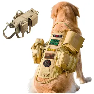 Tactical Dog Harness with Pouches & Handle - Perfect for Large & Medium Dogs!