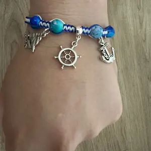 Captain charm macrame bracelet