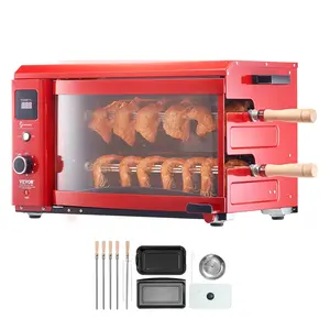 VEVOR Shawarma Grill Machine,  2 Strings of Barbecue Capacity, Chicken Shawarma Cooker Machine, Electric Broiler Gyro Rotisserie Oven Doner Kebab Machine, for Home Restaurant Kitchen Parties
