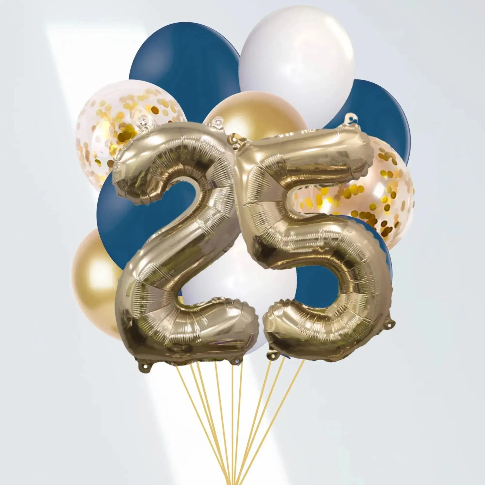 Navy and Gold Graduation 2025 Balloon Bouquet