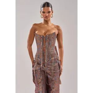 CHECK IT OUT BROCADE BRONZE CORSET CHECK IT OUT BROCADE BRONZE CORSET