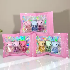 Temperature Color Change Lip Gloss, Moisturizing Gloss, 3pcs/set Mini Cute Bear Chain Pendant Tinted Lip Oil, Lip Glaze for Girls & Women, Cosmetic