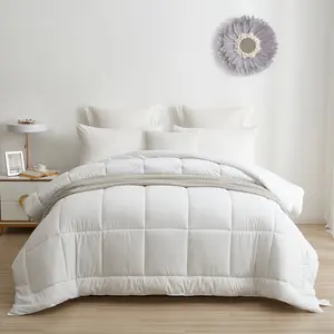 BedTreat Down Alternative Comforter King Duvet Insert With Corner Tabs, All Season Quilted Bed Comforter Box-Stitched Lightweight Quilt King Comforter White，Machine Washable Microfiber Bedding