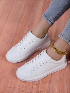 Women's Fashion Sneakers: Minimalist All-White, Casual, Walking Shoes, Comfortable & Versatile, Non-Slip Breathable, 4-Season Essential to Unlock Daily Stylish Outfits