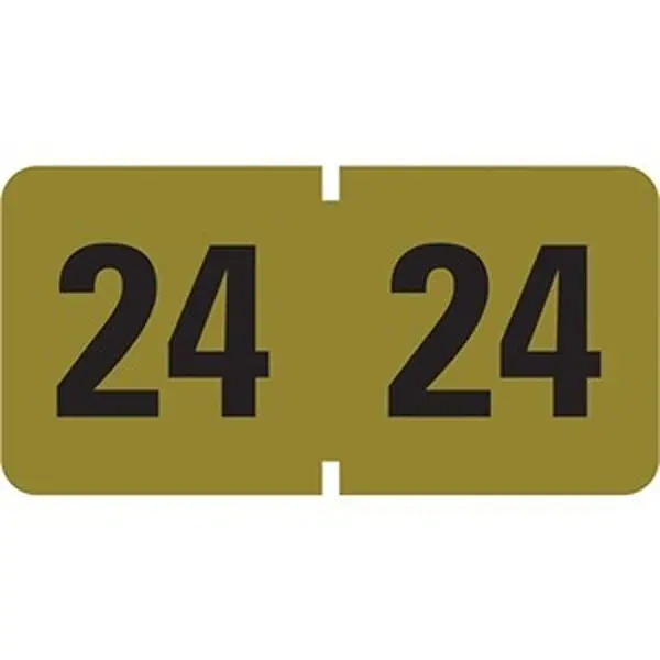 Smead SMD68324 Color-Coded Year Labels Roll Pack, 1.5"x0.75" Laminated Gold Rectangle Labels, Year Mark for File Designation, Compatible with Jeter 9000 Series Office Supplies
