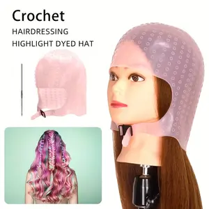 4 Professional Hair Dye Kit Tools | Reusable Silicone Pick Dye Cap, ABS Plastic Nylon Hair Dye Comb - For Salons & Home Use