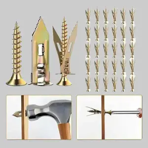 120pcs Count Drywall Self Drilling Anchors and Screws Easy Application No Drill or Holes in Wall Heavy Duty Zinc Plated Steel Anchors with Self Tapping Screws Hollow Screws and Anchors for TV Bicycle Cabinet Fixing Accessories shoe rack organizer special